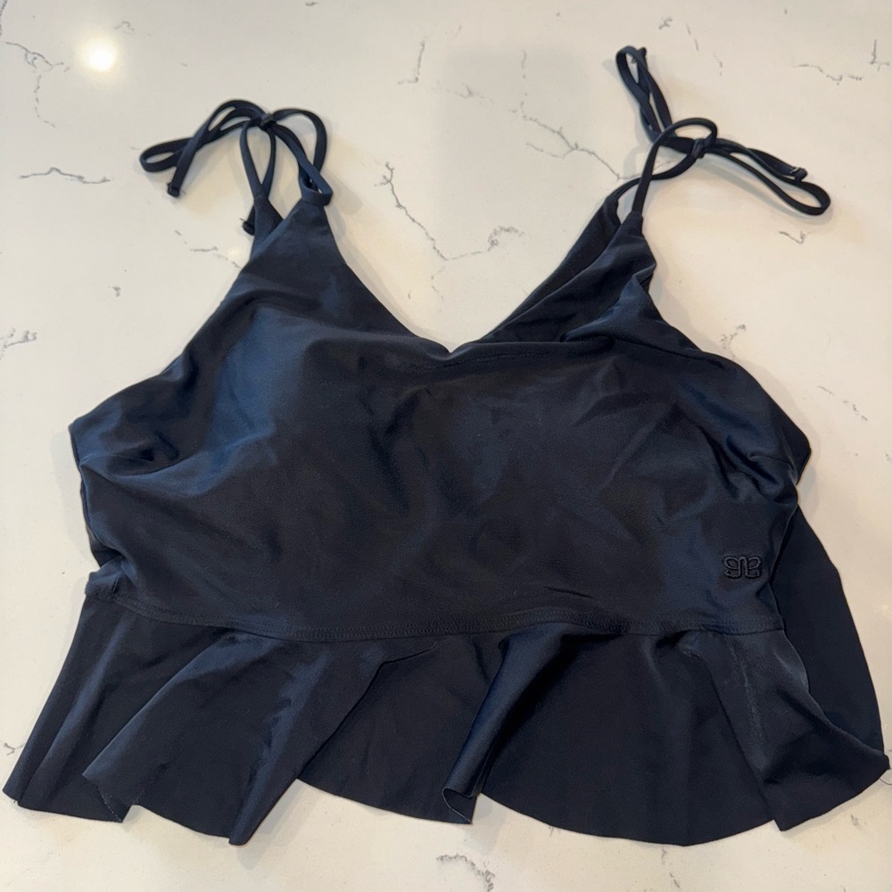 Albion Fit Black Peplum swim tankini